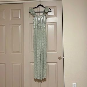 Green & White Jumpsuit